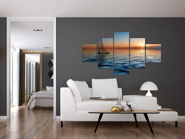 Obraz - Żaglówki na morzu (125x70 cm)
