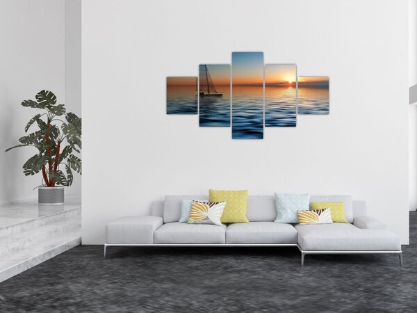 Obraz - Żaglówki na morzu (125x70 cm)