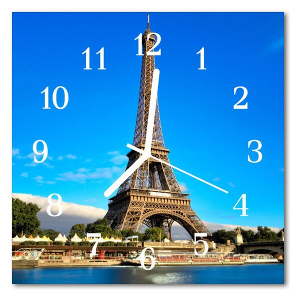 Zegar szklany kwadratowy Wieża Eiffela miasto
