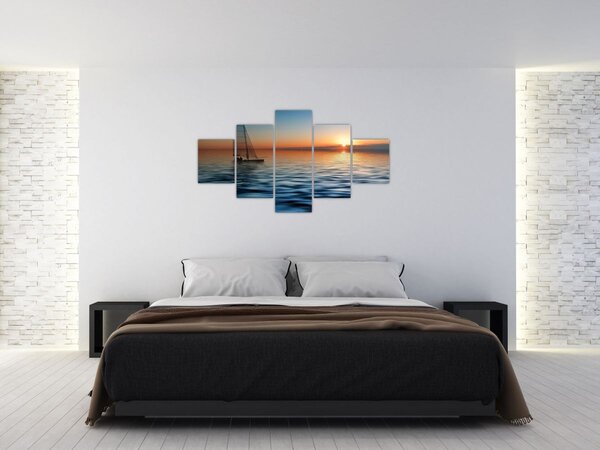 Obraz - Żaglówki na morzu (125x70 cm)
