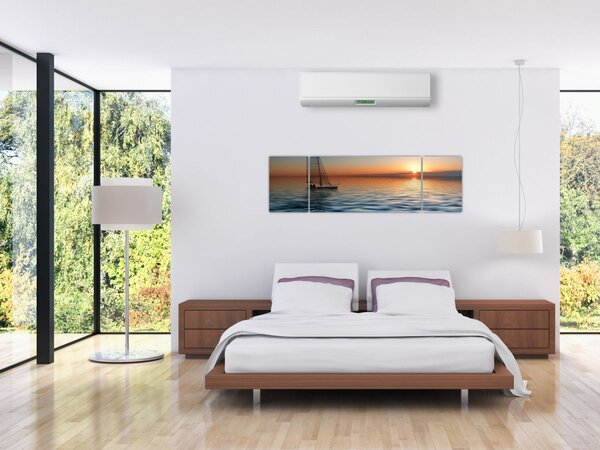 Obraz - Żaglówki na morzu (170x50 cm)