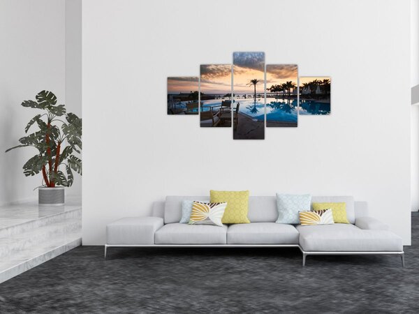 Obraz - Ośrodek wypoczynkowy nad morzem (125x70 cm)