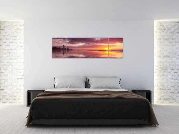 Obraz - Plaża o zachodzie słońca (170x50 cm)