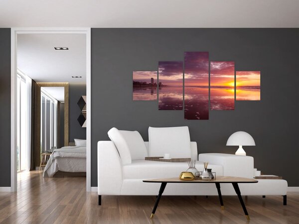 Obraz - Plaża o zachodzie słońca (125x70 cm)