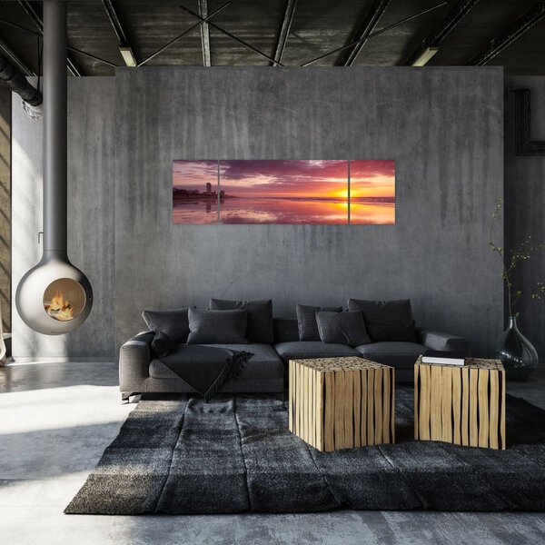 Obraz - Plaża o zachodzie słońca (170x50 cm)