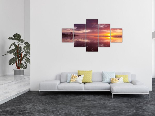 Obraz - Plaża o zachodzie słońca (125x70 cm)