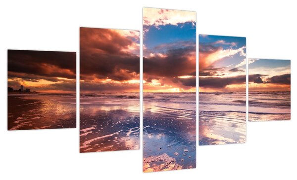 Obraz - Wieczorna plaża (125x70 cm)