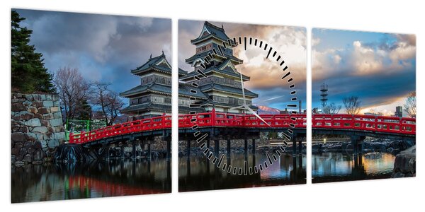 Obraz - Japonia (z zegarem) (90x30 cm)