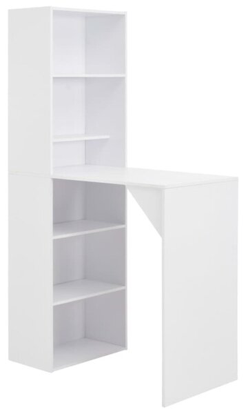 Stolik barowy z szafką, biały, 115 x 59 x 200 cm