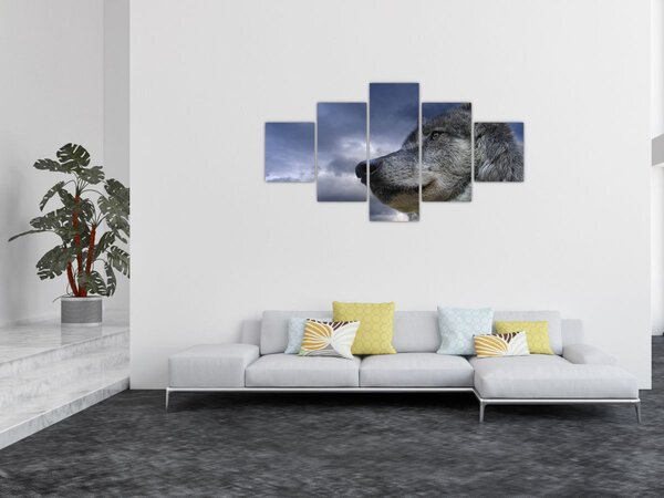 Obraz - Głowa wilka (125x70 cm)