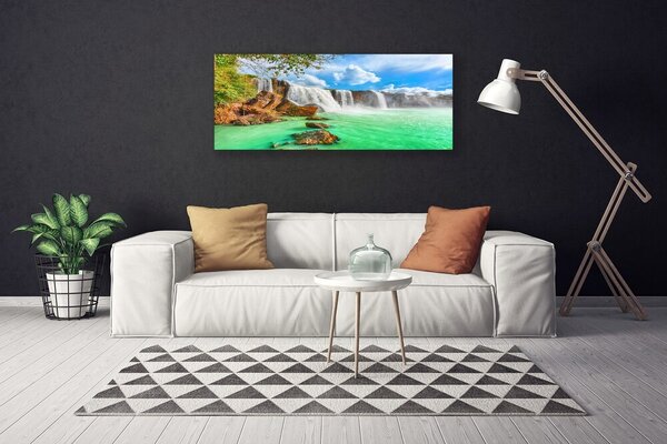 Obraz canvas Jezioro pod Górskim Wodospadem