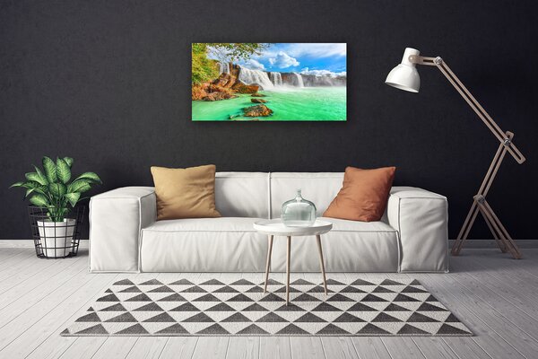 Obraz canvas Jezioro pod Górskim Wodospadem