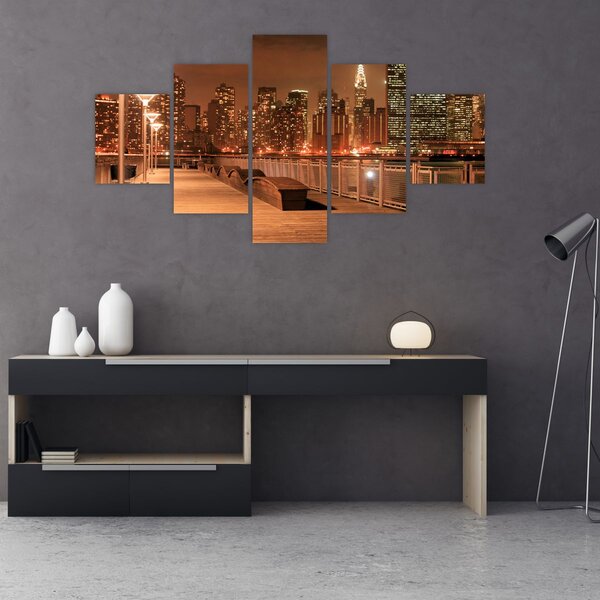Obraz - Nocne miasto (125x70 cm)