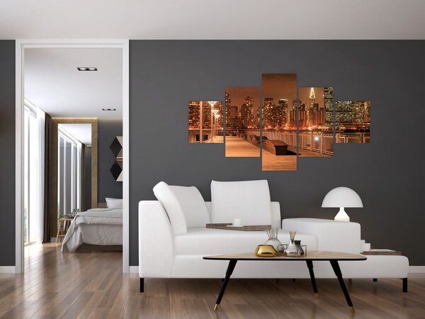 Obraz - Nocne miasto (125x70 cm)