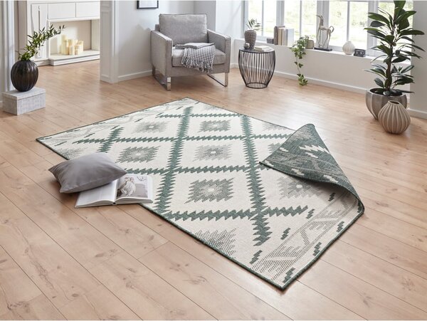 Zielono-kremowy dywan odpowiedni na zewnątrz NORTHRUGS Malibu, 170x120 cm