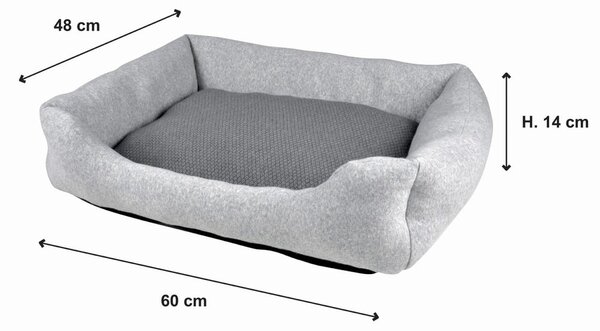 Jasnoszare legowisko dla psów 60x48 cm Graphene – Love Story
