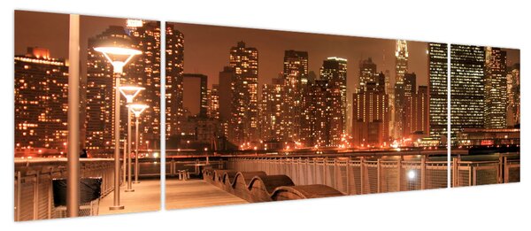 Obraz - Nocne miasto (170x50 cm)