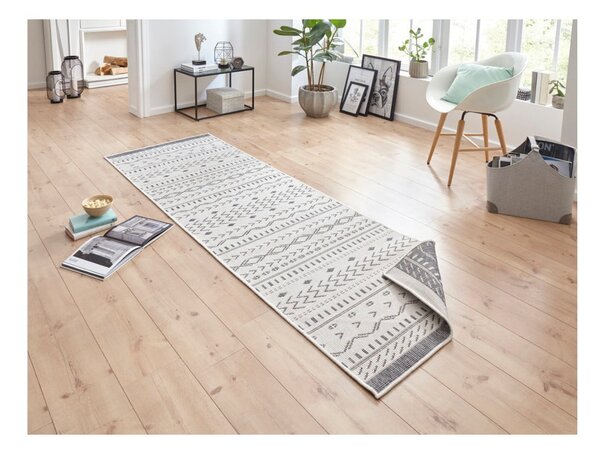 Szaro-kremowy chodnik odpowiedni na zewnątrz NORTHRUGS Kuba, 250x80 cm