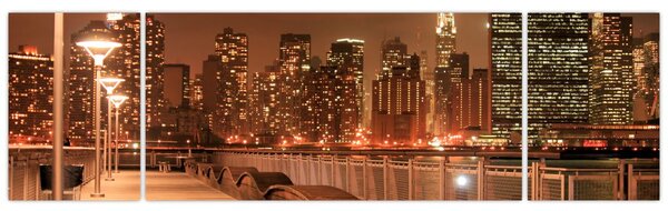 Obraz - Nocne miasto (170x50 cm)