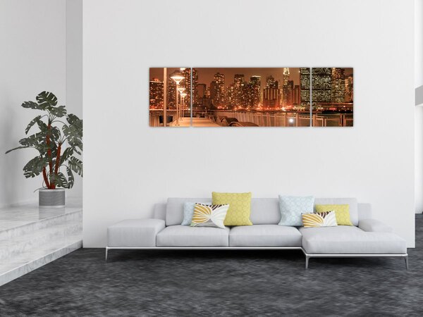 Obraz - Nocne miasto (170x50 cm)