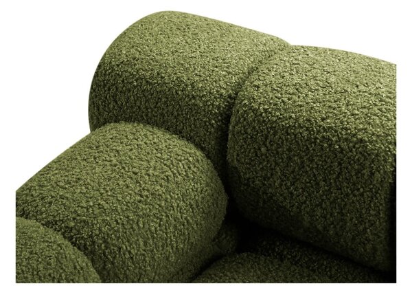 Zielony narożnik modułowy z materiału bouclé (lewostronny) Bellis – Micadoni Home