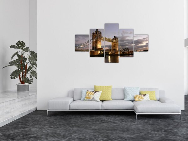 Obraz - Tower Bridge nocą (125x70 cm)