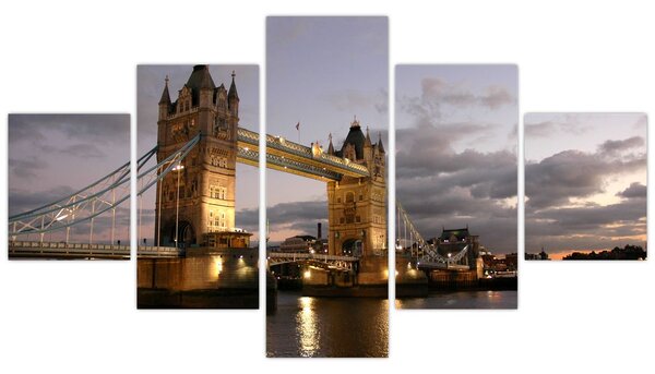 Obraz - Tower Bridge nocą (125x70 cm)