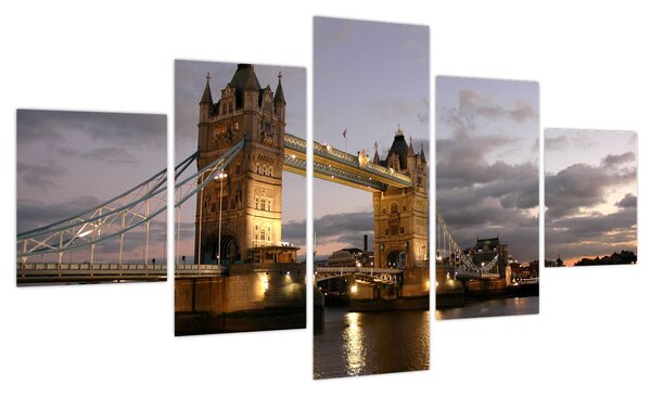 Obraz - Tower Bridge nocą (125x70 cm)