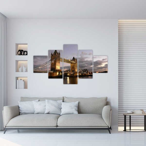 Obraz - Tower Bridge nocą (125x70 cm)