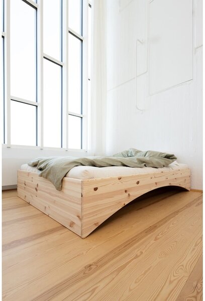 Łóżko dwuosobowe z litego drewna sosnowego bez zagłówka 160x200 cm w naturalnym kolorze Orbit – Karup Design