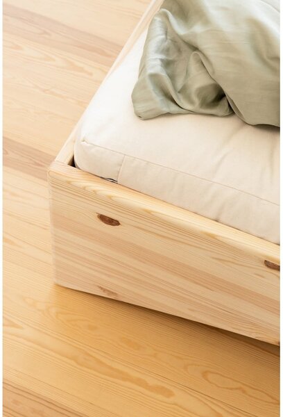 Łóżko dwuosobowe z litego drewna sosnowego bez zagłówka 160x200 cm w naturalnym kolorze Orbit – Karup Design