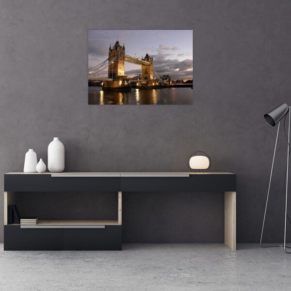 Obraz - Tower Bridge nocą (70x50 cm)