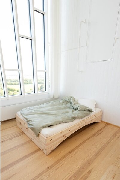 Łóżko dwuosobowe z litego drewna sosnowego bez zagłówka 160x200 cm w naturalnym kolorze Orbit – Karup Design