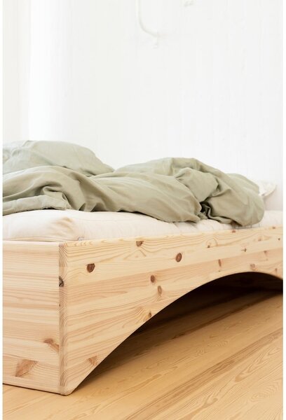 Łóżko dwuosobowe z litego drewna sosnowego bez zagłówka 160x200 cm w naturalnym kolorze Orbit – Karup Design