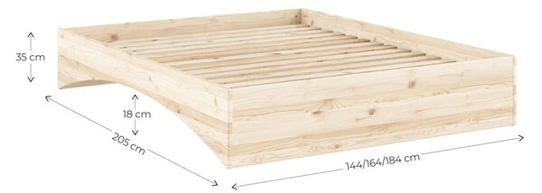 Łóżko dwuosobowe z litego drewna sosnowego bez zagłówka 160x200 cm w naturalnym kolorze Orbit – Karup Design
