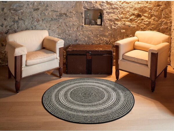 Czarny dywan odpowiedni na zewnątrz Universal Silvana Rutto, ⌀ 120 cm