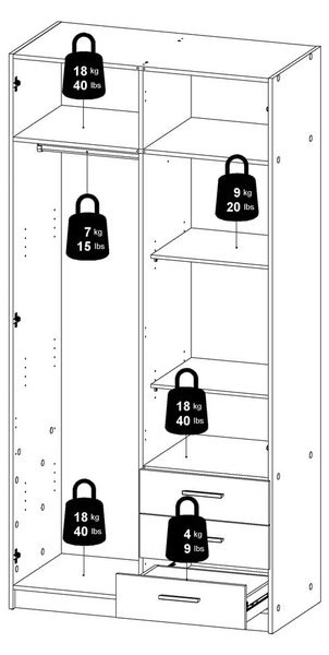Szafa w dekorze dębu 99x200 cm Sprint – Tvilum