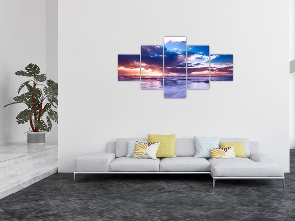 Obraz - Zachód słońca nad morzem (125x70 cm)