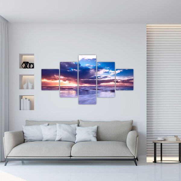 Obraz - Zachód słońca nad morzem (125x70 cm)