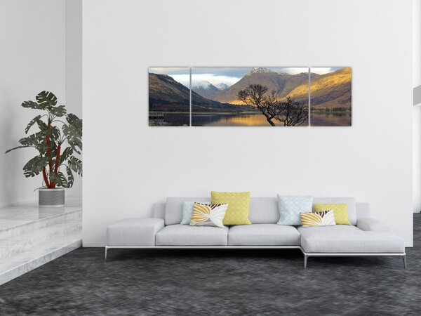 Obraz - Góry nad jeziorem (170x50 cm)