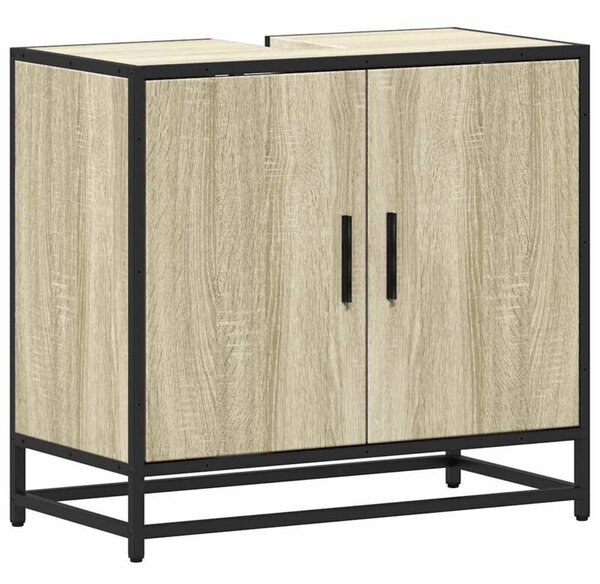 Szafka pod umywalkę łazienkową sonoma oak 65x33x60 cm drewno klejone