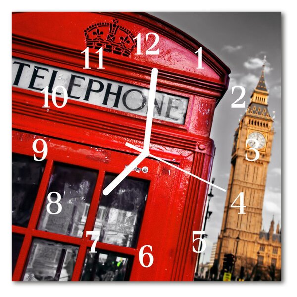 Zegar szklany kwadratowy Londyn
