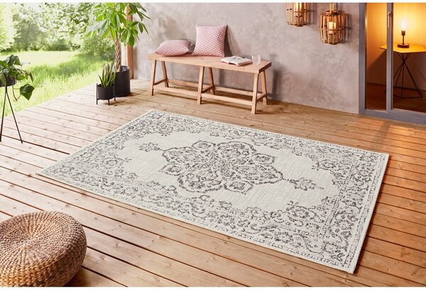 Szaro-kremowy dywan odpowiedni na zewnątrz NORTHRUGS Tilos, 120x170 cm