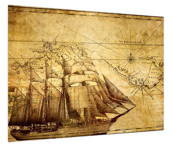 Obraz - Stara mapa (70x50 cm)
