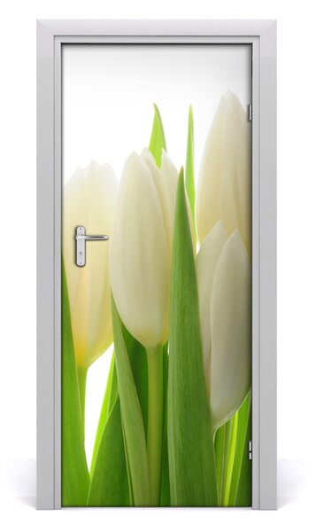 Okleina Naklejka fototapeta na drzwi Białe tulipany