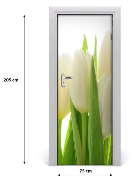 Okleina Naklejka fototapeta na drzwi Białe tulipany