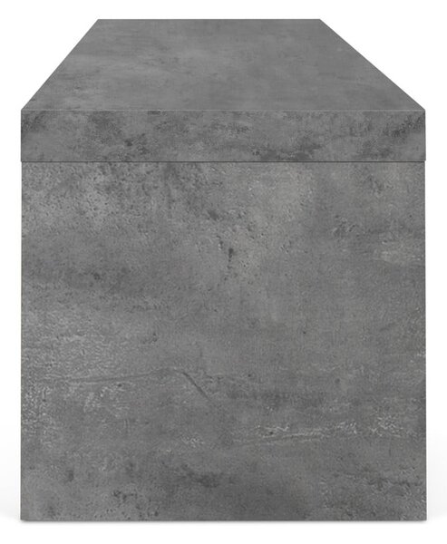 Podwójna czarna szafka pod TV z dekorem betonu TemaHome Cliff, 125x20 cm
