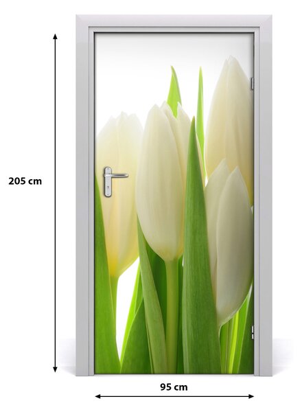 Okleina Naklejka fototapeta na drzwi Białe tulipany