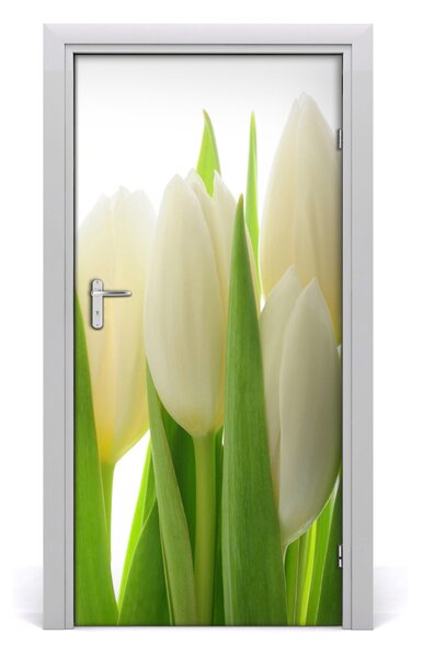Okleina Naklejka fototapeta na drzwi Białe tulipany