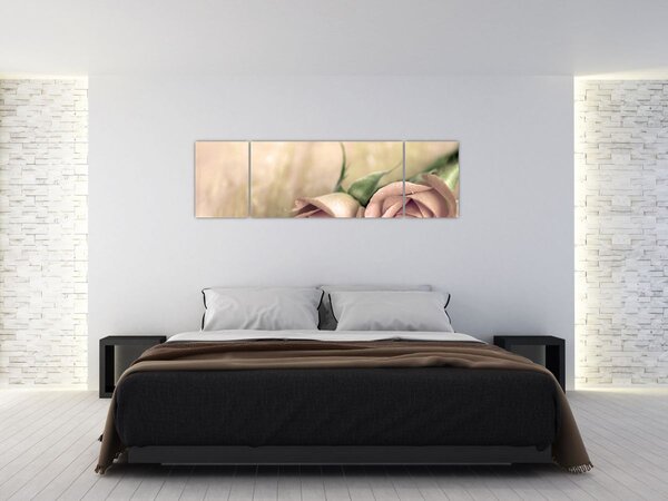 Obraz - Delikatne róże (170x50 cm)
